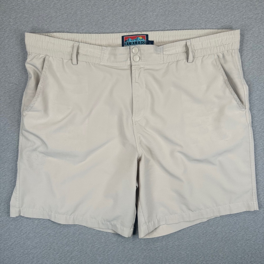 Burlebo Everyday Shorts Mens L (Fits 2XL) Brown Elastic Waist Hunting Dog